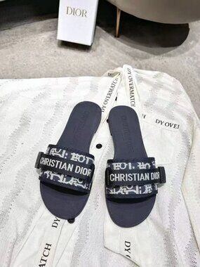 Dior Oblique Logo Slide Sandals